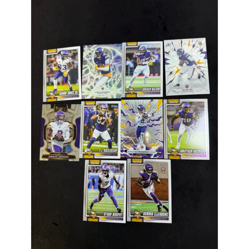 Topps Panini Vikings Football Card Lot 10ct Purple EX Justin Jefferson McCarthy